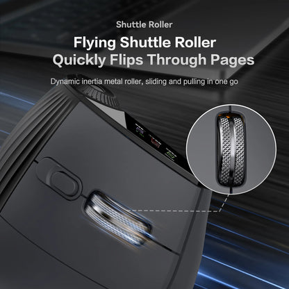 JOMAA Backlit Bluetooth Wireless Vertical Mouse With OLED Screen Rechargeable USB Wired Gaming Mouse 24000DPI Speed Roller