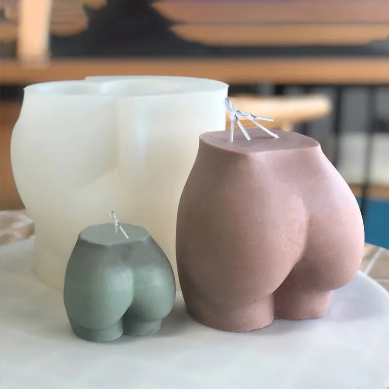 3D Large Hip Candle Mold Plump Ass Torso Candle Silicone Mold Buttock Scented Candle Aromatherapy Women Chest Soap Plaster Mould