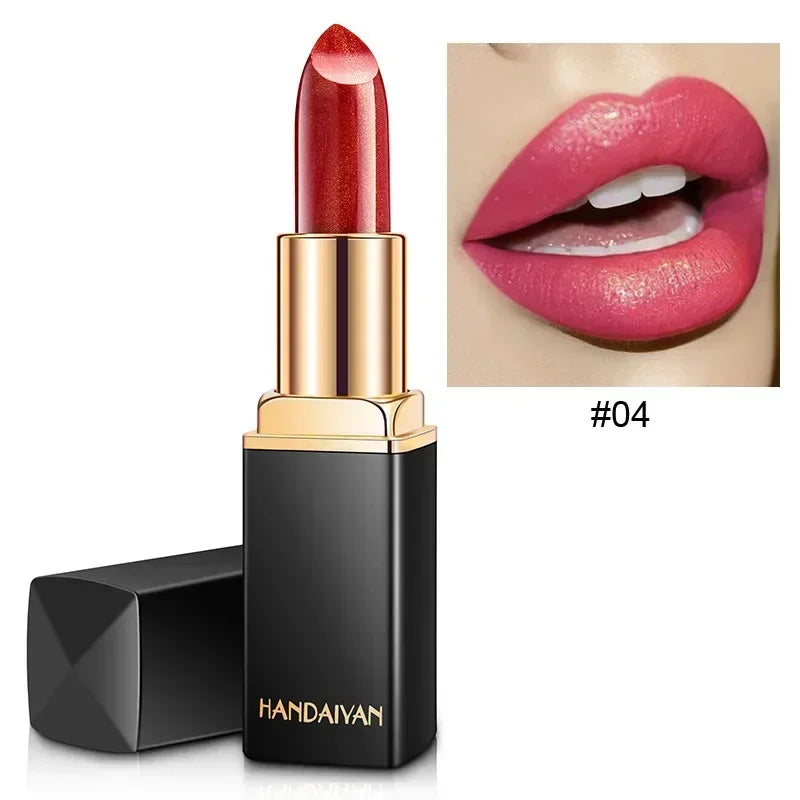 Brand Professional Lips Makeup Waterproof Shimmer Long Lasting Pigment Nude Pink Mermaid Shimmer Lipstick Luxury Makeup...