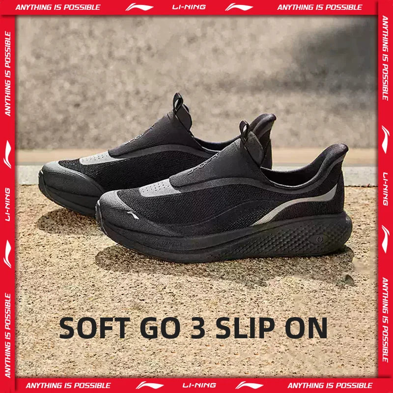 Li-Ning Men's SOFT GO 3 SLIP ON Lifestyle Shoes COMFOAM Breathable Wear-resistant Walking Shoes LiNing Casual Sneakers...
