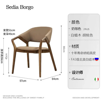 Nordic Simple Chair Solid Wood Italian Lounge Clear Aesthetics Modern Chairs Designer Entrance Minimalist Muebles...