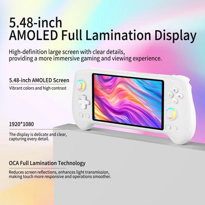 ANBERNIC RG557 Retro Handheld Game Console 5.48''AMOLED Screen Android 14 Video Game Consoles Dimensity 8300 512G PSP PS2 Gift