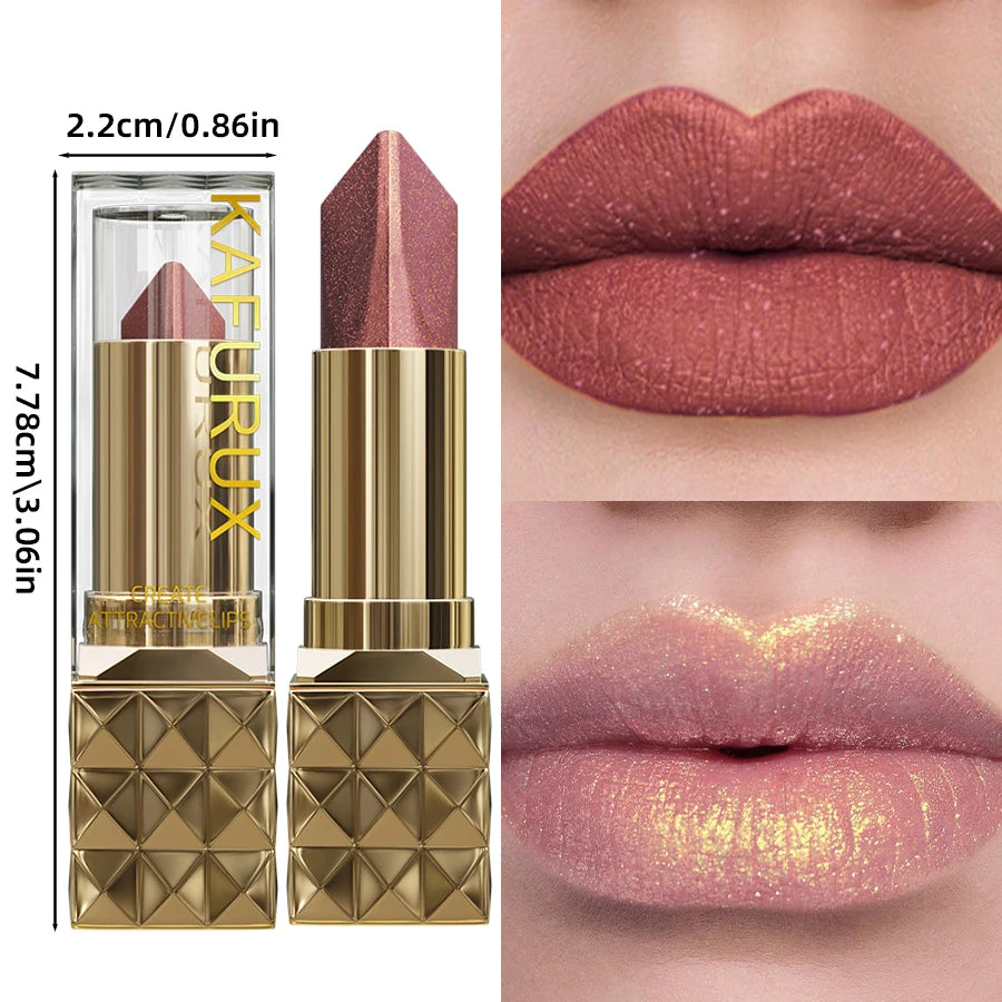 4 Color Glitter Two Tone Lipstick Matte Pearlescent Lip Tint,Shiny Metallic Lip Senior Lip Korean Makeup Gifts Lip Gloss...