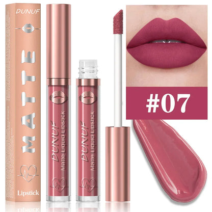 18 Color Waterproof Lip Gloss Nude Apricot Matte Liquid Lipstick Transparent Lip Oil Sexy Rose Red Velvet Matte Lipstick Make Up - Kimlud