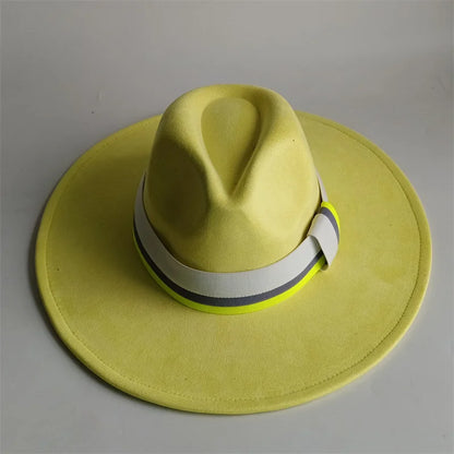 Grayish Brown Suede Hat Wide Brim 2026 NEW Fedora Hat Men Women Autumn Winter Felt Hats Classic Church Fedoras Chapeau...