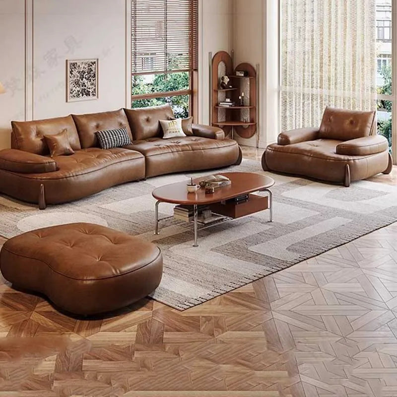 European U Shape Living Room Sofas Glamour Filler L Shape Modern Puffs Sofas Lounge Leather Couch Wohnzimmer Furniture...