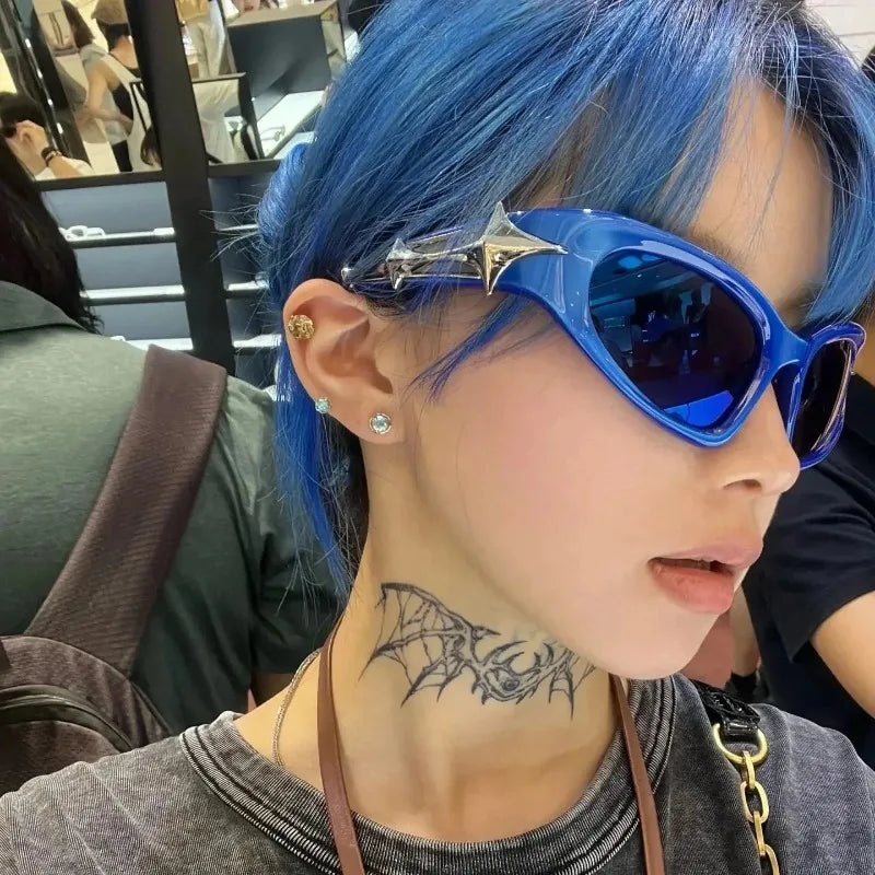 Y2k Fashion Punk Sports Sunglasses for Men Women Luxury Brand Designer Sun Glasses Men's Vintage Shades UV400 Goggle...