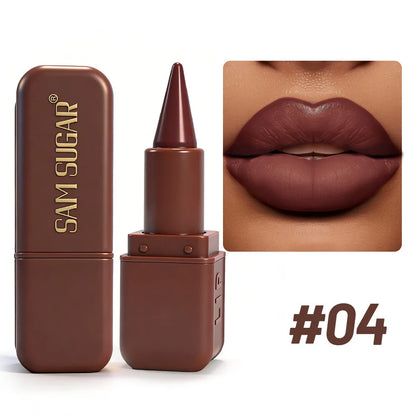 1PC Professional Lipstick Waterproof Lips Makeup Long Lasting Pigment Chocolate Brown Red Lipsticks Velvet Matte Tint...