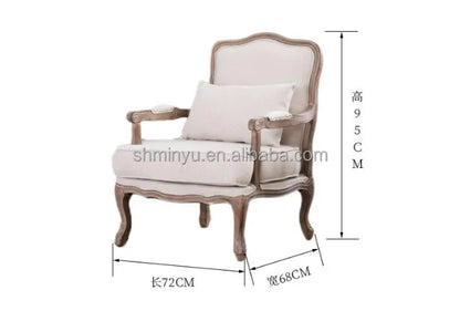 French farmhouse antique wooden armchair lounge living room furniture with stool accent chair | Kimlud Office Luxury Chair