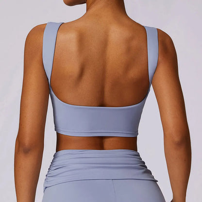 High Strength Sports Bra Shockproof Crop Top Anti-sweat Fitness Top Women Yoga Bra Backless Push Up Sport Top Gym Workout Top - Kimlud
