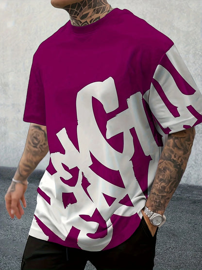 2025 New Summer Personalized Letter Printed Comfortable and Breathable Round Neck T-shirt Outdoor High Street Top