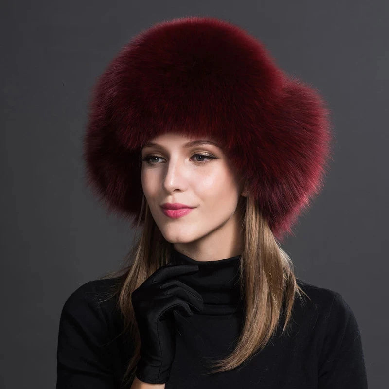Women Natural Raccoon Fur Caps Ushanka Hats for Winter Thick Warm Ears Fashion Bomber Pom Pom Hat Lady Real Fox Fur Cap...