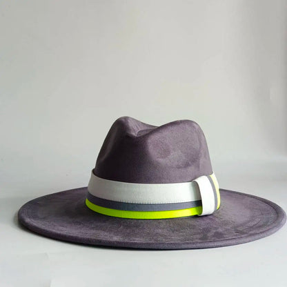 Grayish Brown Suede Hat Wide Brim 2026 NEW Fedora Hat Men Women Autumn Winter Felt Hats Classic Church Fedoras Chapeau...