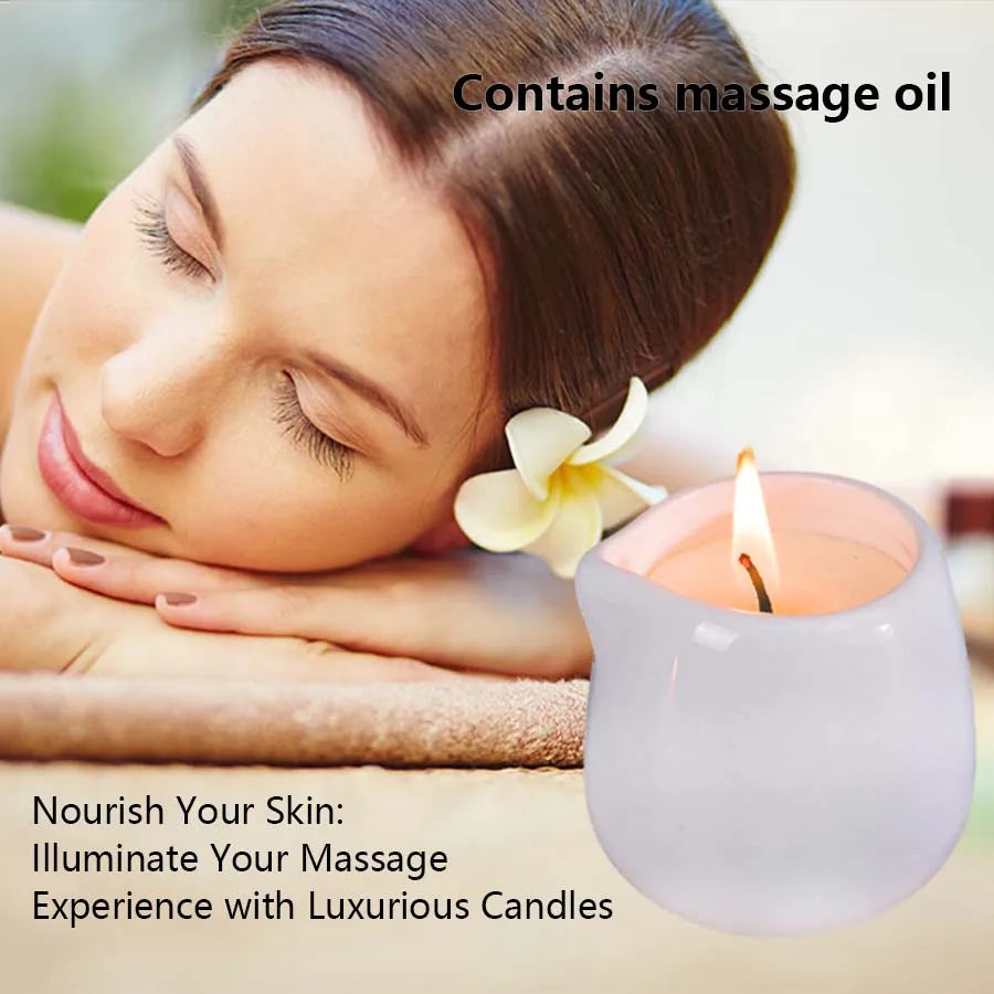 1pc Amber Vanilla massage essential oil candle, coconut wax, heating, body open back SPA romantic holder home decor valentines