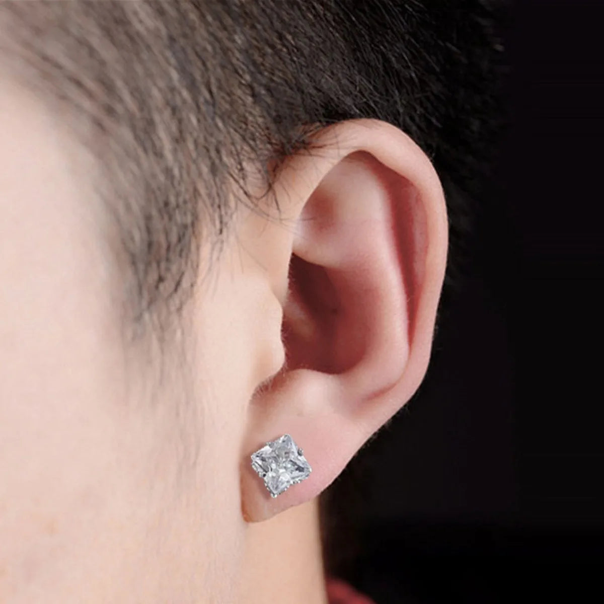 12 Pairs Set Stainless Steel Stud Earrings with Gemstone Buds Round Earrings Unisex Fashion Jewelry Gifts | Kimlud...
