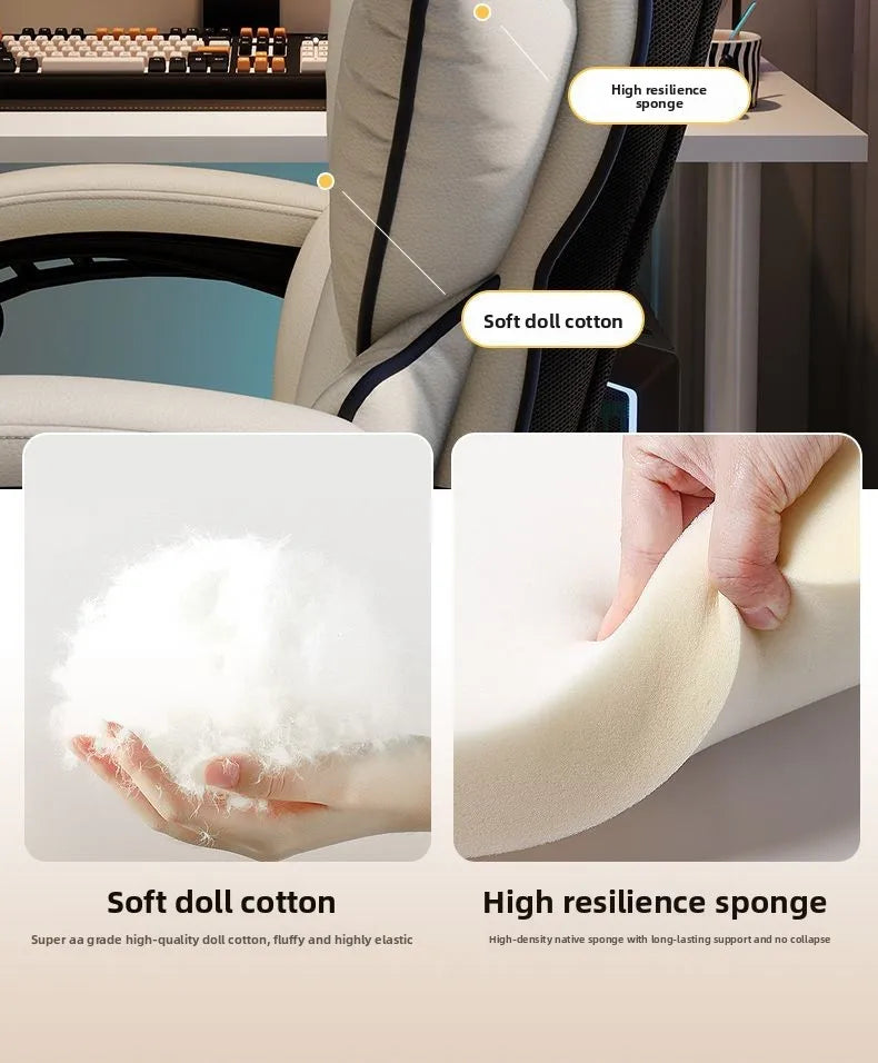 Lift Backrest Computer Chair Comfortable Sedentary Desk Sofa Chair for Boys Gaming Home Office Living Room Bedroom