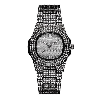 Export Trendy Rhinestone Hip Hop Rap Gypsophila Watch