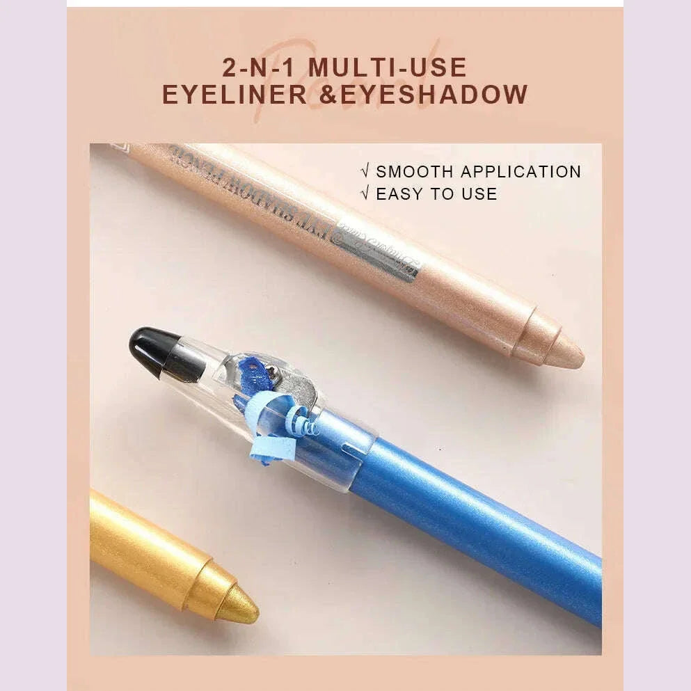 Pearlescent Eyeshadow Pen Lying Silkworm Eyeliner Pencil with Sharpener Matte Waterproof Eye Shadow Stick Eyes Makeup Cosmetics