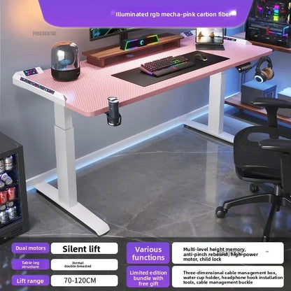 Height-adjustable Electric Computer Desk Office Furniture Bedroom Desktop Gaming E-sports Table Modern Home Office Study Desks Z - Kimlud