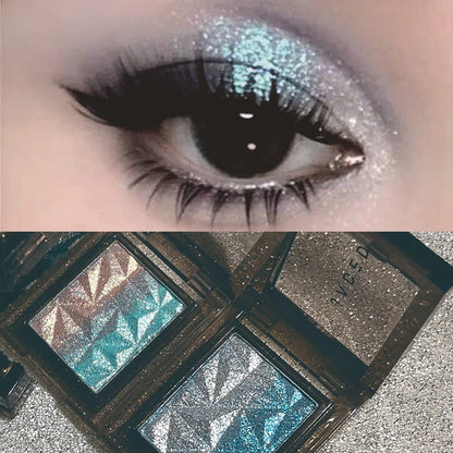 Metallic Gradient Eyeshadow Palette Silver Blue Punk Smoky Eye Shadow Highly Pigmented Pressed Purple Glitter Eyes...