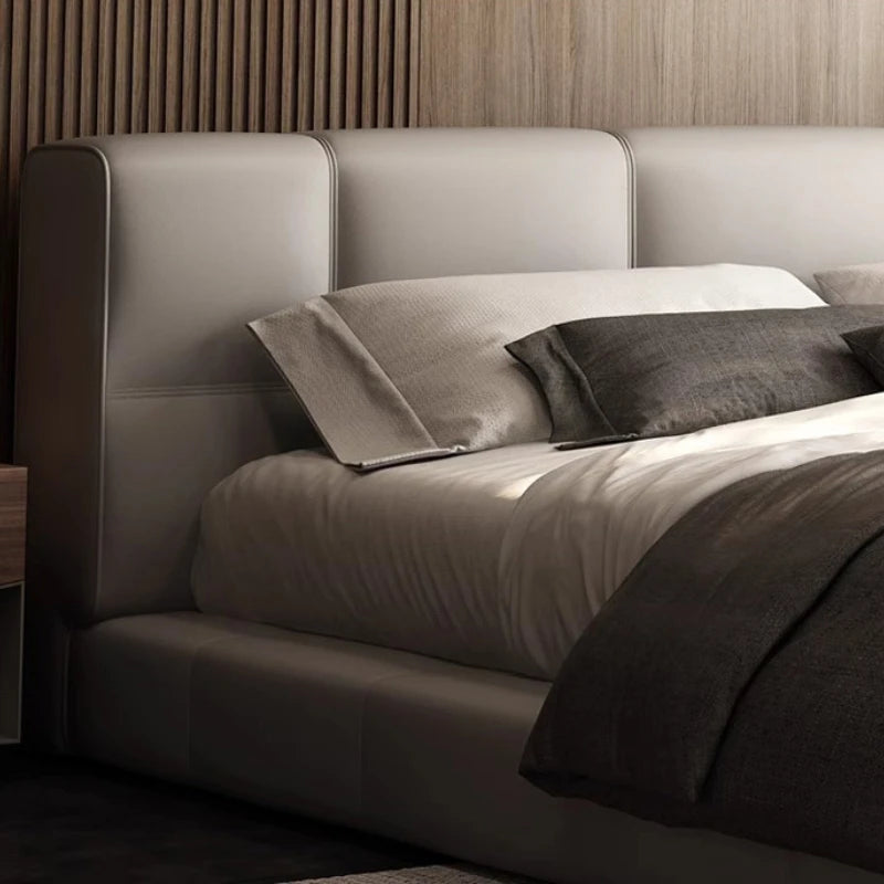 Leather Romantic Bed Luxury Adult Bedroom High Quality Princess Bed Italian Minimalist Letto Matrimoniale Unique Furniture - Kimlud