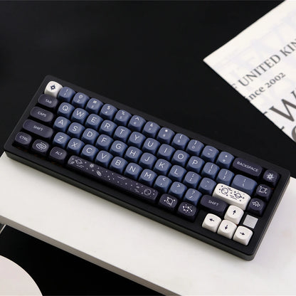 MOA Profile PBT Key caps White Milky Way Five Sided Dye Sublimation Keycaps for Cherry Gateron MX Switches Mechanical Keyboard