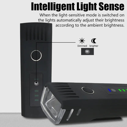 1000LM Bicycle Led Front Light LED USB Rechargeable Smart Sensor Rear Light Waterproof Bright Flashlight Safety Cycling Lights