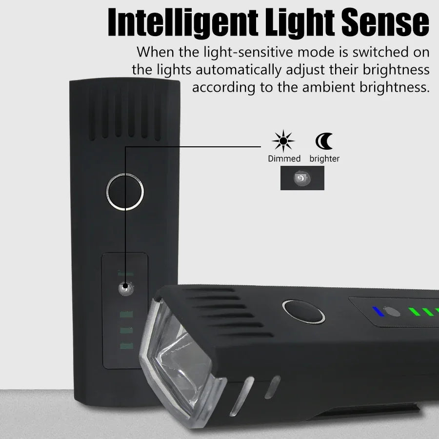 1000LM Bicycle Led Front Light LED USB Rechargeable Smart Sensor Rear Light Waterproof Bright Flashlight Safety Cycling Lights