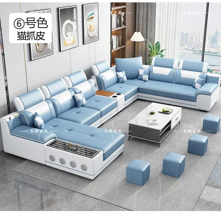 Fabric sofa modern simple living room combination large and small apartment furniture cat scratching skin leave-in technology cl