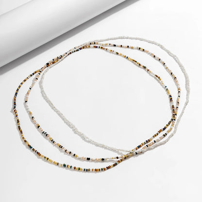 Ingemark 3Pcs Bohemia Waist Bead Belly Belt Chains for Women Wed Bridal Sexy Summer Bikini Elastic Body Jewelry Y2K Accessories - Kimlud