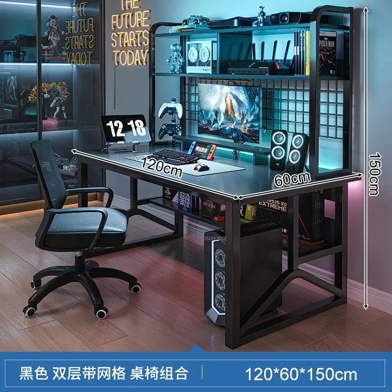 Home Office Table For Pc Gaming Desk Simple Desktop Computer Desks With Bookshelf Furniture Creative Reading Desk Gamer Table X