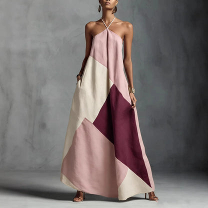 2026 New Cross-Color Printed Cross-Border Dress Loose Long Skirt Leisure Spring and Summer Style | Kimlud Mid Range Dress