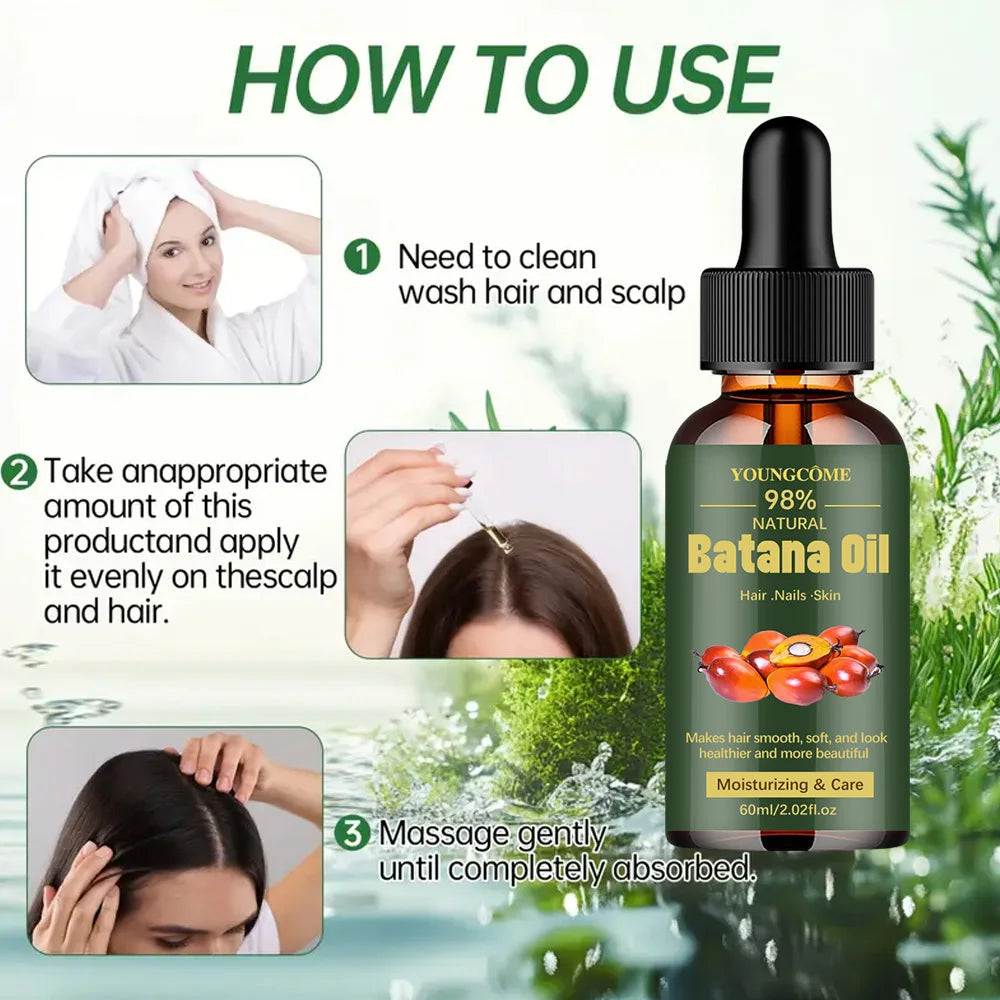 Natural Batana Oil For Hair Growth Pure Batana Oil Hair Shine Strengthen For Women Prevent Hair Loss Eliminate Split...