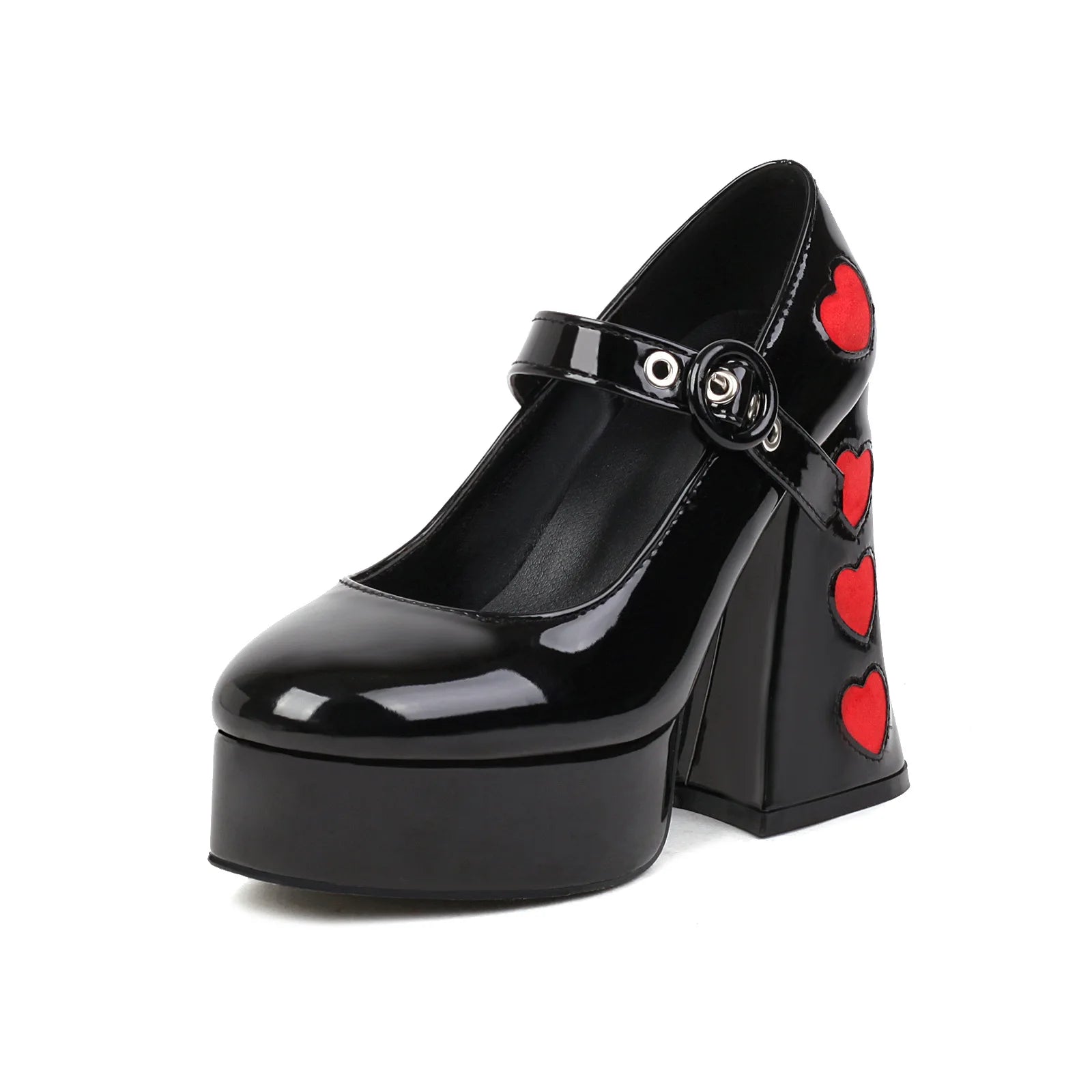High Heeled Mary Jane Shoes Women's Straight Strap Thick Single Order Shoes 2025 New Retro Girls' Leather Shoes | Kimlud...