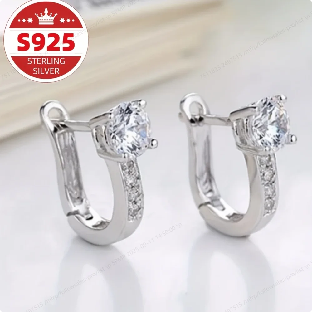 Luxury S925 Sterling Silver Exquisite Zirconia Earrings for Women, Fashionable and Elegant Wedding Gift Accessories |...