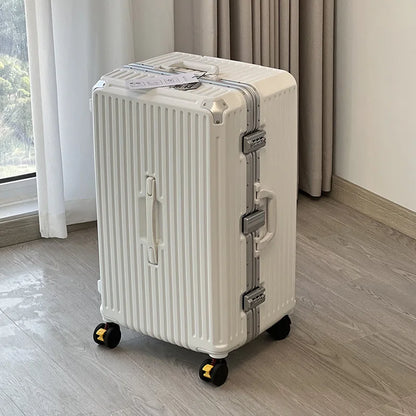 Large capacity 28-inch student thickened handle suitcase for girls, 26-inch aluminum frame travel suitcase for men