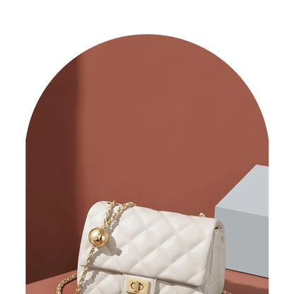 GOLF Lingge Chain Womens Small Square Bag Leather Shoulder Mini Crossbody Bags Banquet Handbag New Fashion Items for Women 2024 - Kimlud
