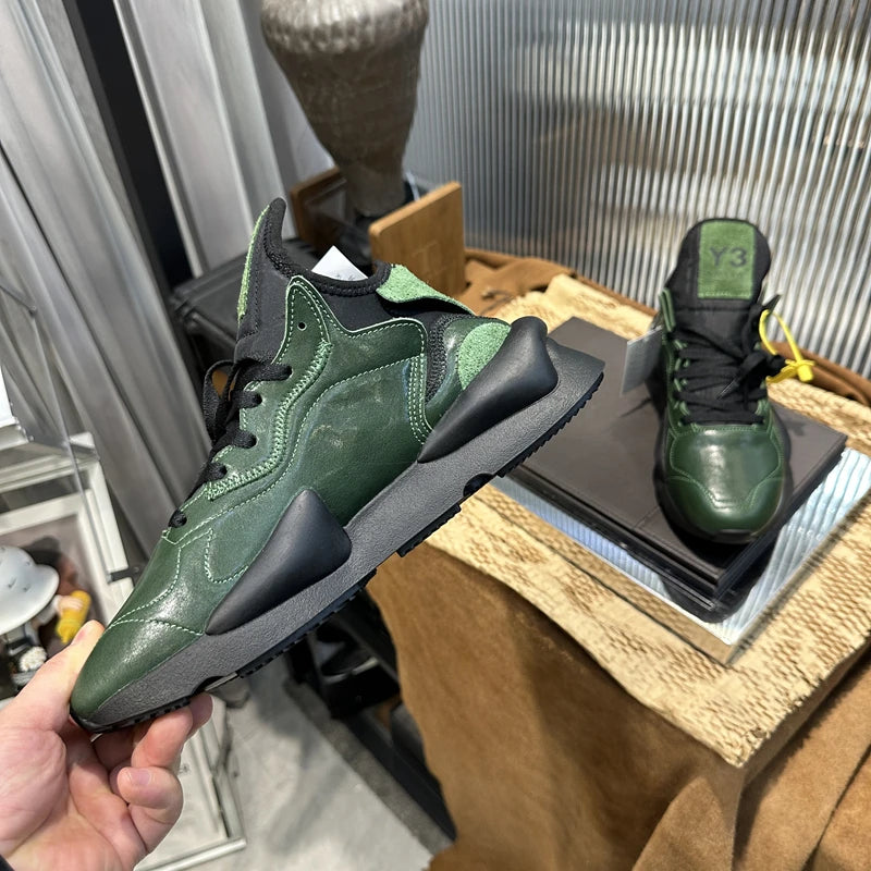 Handcrafed Casual Sneakers Man Platform Leather Canvas Sports Running Shoes Zip Upper Trainers Breathable Men Footwear Man Shoes