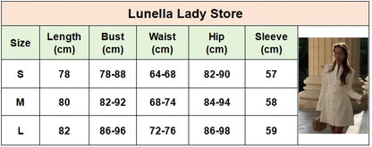 White Single Breasted A-line Mini Dress Women Elegant Solid Color Waist Pleated Short Dresses Daily Chic Evening Dinner Gowns