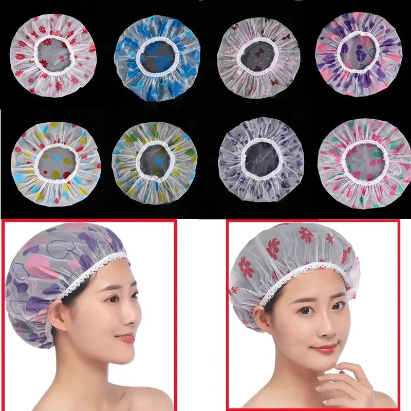 Waterproof shower cap for ladies home bath fume-proof hair care shower cap dry hair cap - Kimlud