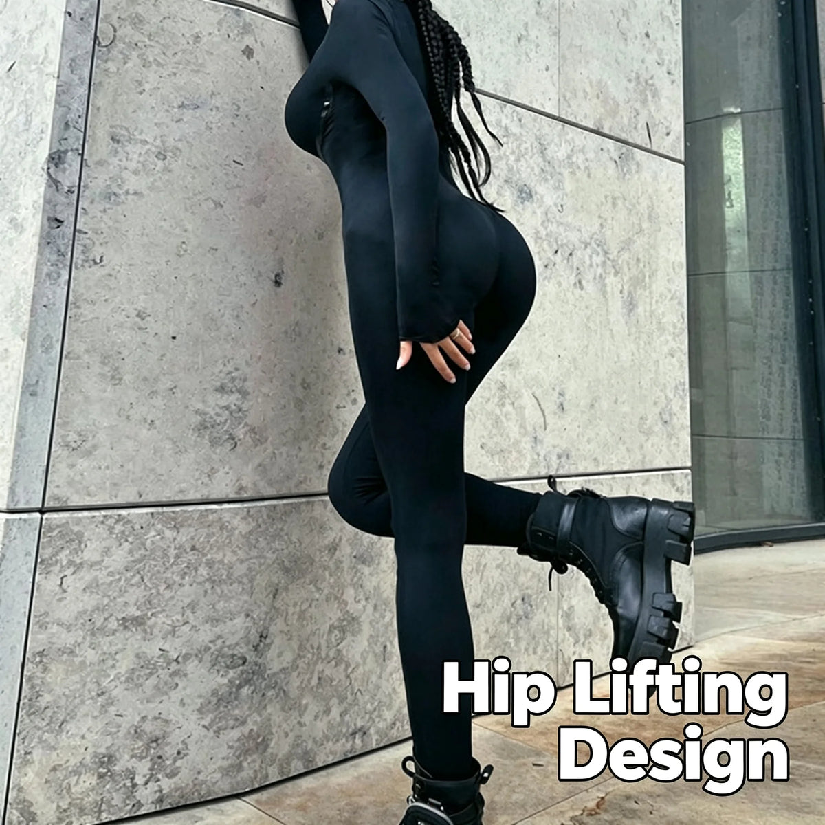 Womens Jumpsuits and Rompers Trendy Long Sleeve Woven One Piece Slim Fit Full Length Pants Casual Daily Wear Solid Color Outfit - Kimlud