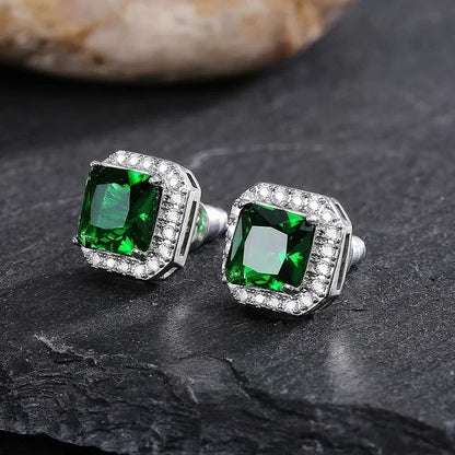 Fashionable Banquet Elegant Emerald Cubic Zirconia Earrings, High-end Inlaid Wedding Style Swaying Jewelry Accessories |...