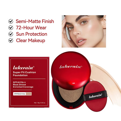 Sunscreen Cushion Foundation Fit Cushion Foundation Full Coverage Waterproof Long-lasting Concealer Long-lasting Makeup...