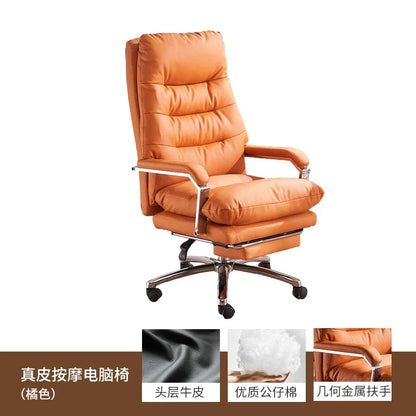 Modern Ergonomic Chair Comfy Nordic Designer Executive Footrest Backrest Wheels Chair Lazy Ergonomic Cadeira Gamer Furniture - Kimlud