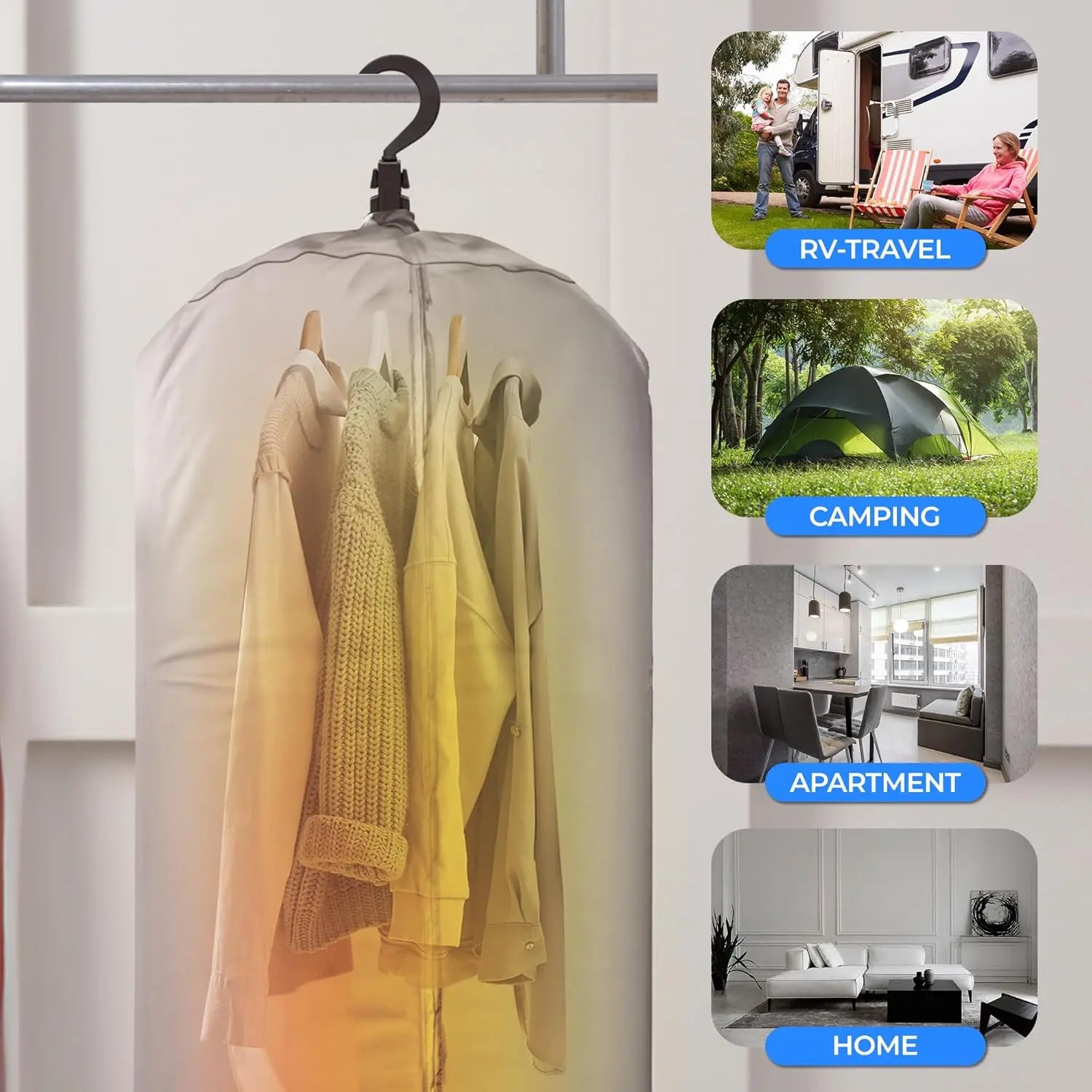 Electric Portable Clothes Dryer | 1000W Multi-Use Mini Heater & Aroma Diffuser for Home, Apartment, Dorm, Travel & RV Camping