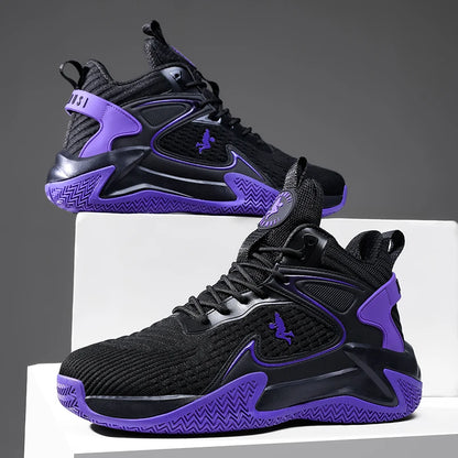 Men's Basketball Shoes Breathable Cushioning Non-Slip Wearable Runing Shoes Gym Training Athletic Basketball Sneakers for Women