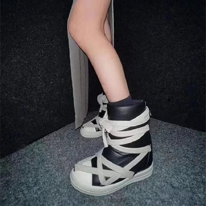 Size 35-46 High Quality Sneakers Platform Corss Tied Men's Casual Boot Shoes Women Sneakers Designed Causal Flats Ankle Botas
