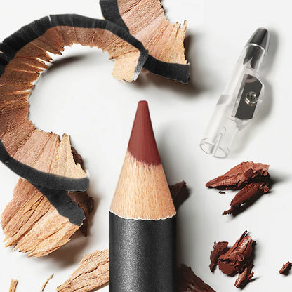 Waterproof Matte Lipliner Pencil Red Contour Tint Lipstick Long Lasting Non-stick Cup Moisturising Lips Makeup 12 Colors