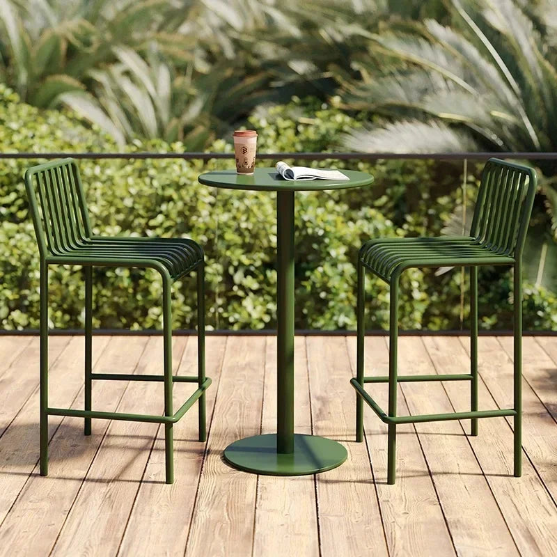 Iron Modern High Chairs Lounge Outdoor Garden Patio Reception Unique Relaxing Bar Stools Fashion Taburetes De Bar Bar...