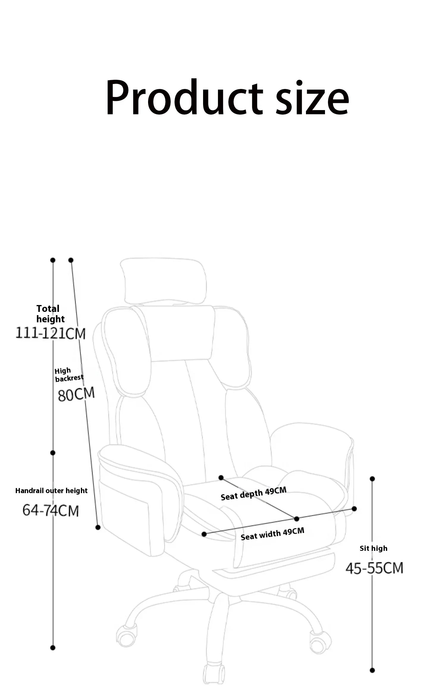 Office Chair Ergonomic Big Tall Computer Desk Chair with Retractable Adjustable Headrest Leather Chair with Flip up Armrests